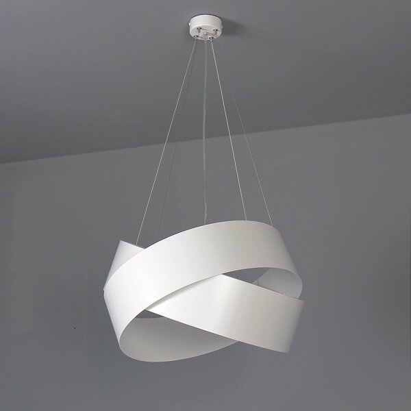 Lampada a sospensione Ø 50 cm E27 Metallo bianco Luce a sospensione moderna