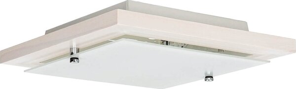 Lampada da soggiorno quadrata in legno vetro moderno L:30cm piatto E27 versatile plafoniera ERIN
