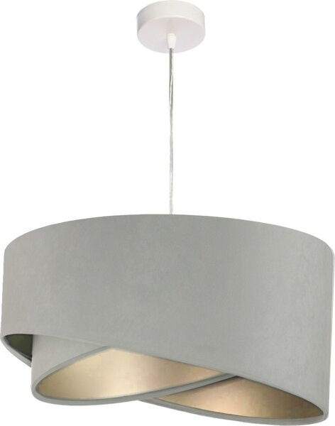 Lampada moderna per sala da pranzo in tessuto grigio argento Ø50cm rotonda Moderna HELSINKI E27 lampada a sospensione per tavolo da pranzo
