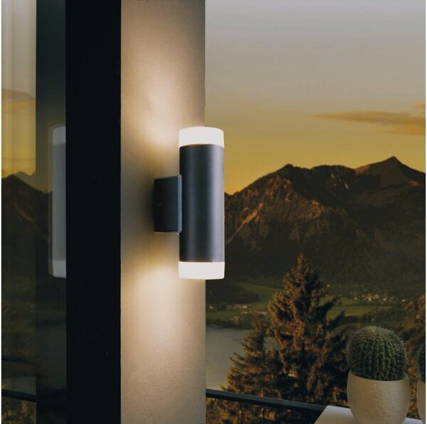 Eglo 13709 - Applique da esterno LED RIGA 2xGU10/4,6W/230V IP44 nera
