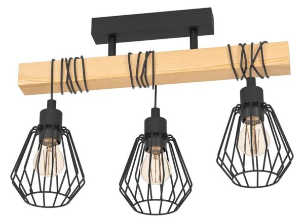 Eglo 780168 - Plafoniera TABODI 3xE27/40W/230V marrone/nero