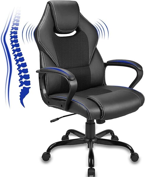 Sedia da ufficio - Sedia ergonomica - Lavorare comodamente - Schienale regolabile - Altezza: 118 cm - Colore: nero