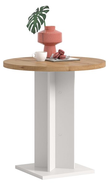 Xonox.home Tavolo da pranzo Gustav bianco/ finitura rovere Artisan L/A/P: 70x76x70 cm