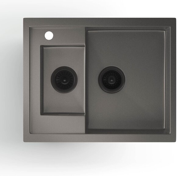 Klarstein Lavello Multifunzione Cucina - 1,5 Vasche con Vasca Intermedia, Acciaio Inox 304, Resistente a Graffi & Calore, Facile da Pulire, Kit Installazione Incluso, 61x50 cm, Grigio Metallico