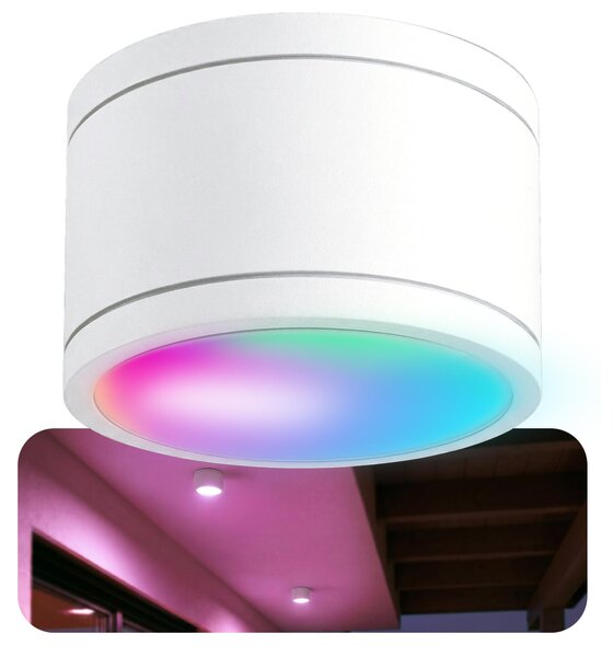 SSC-LUXon CELI-WX Faretto da soffitto a incasso - Lampada da bagno con attacco GX53, compatibile con la domotica e con Alexa, Siri e Google - Faretto LED RGB Wi-Fi, colore antracite