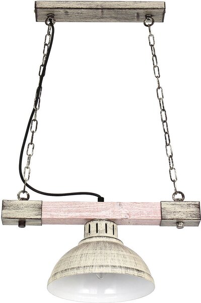 Lampada a sospensione vintage "Hakon" metallo legno shabby bianco E27 luce a sospensione soggiorno sala da pranzo tavolo da pranzo