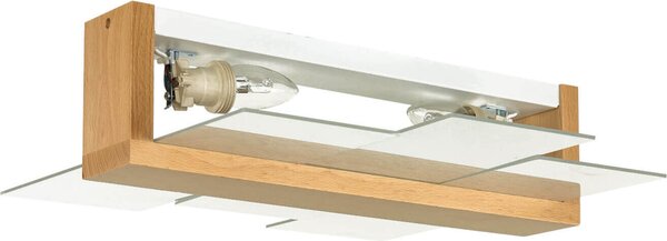 Plafoniera moderna (L43cm, L43cm, 2 luci, moderna, artistica, trasparente) Lampada per interni Luce per corridoio Luce di design Luce di legno Lampada per soffitto