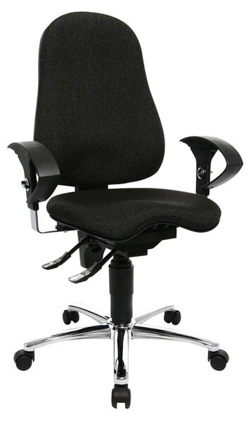 Sedia girevole da ufficio, seduta LxPxA 480x440x420-550 mm, altezza schienale 580 mm, seduta ergonomica, braccioli inclusi, antracite
