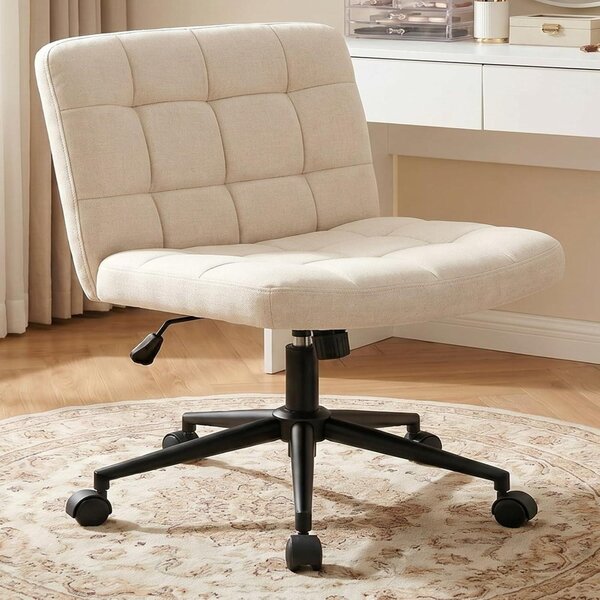 Sedia da ufficio ergonomica – Senza braccioli – Per un lavoro confortevole – Seduta particolarmente ampia – 63x51 cm – Beige