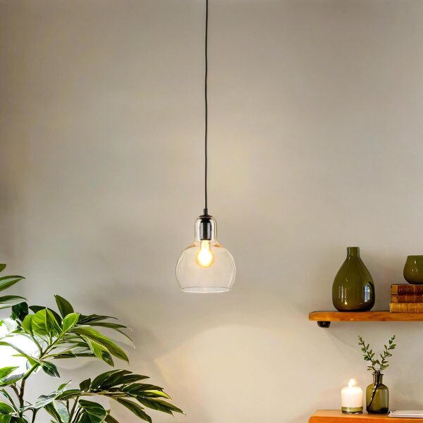 Lampada a sospensione paralume in vetro arancione Ø 18 cm E27 lampada a sospensione per tavolo da pranzo