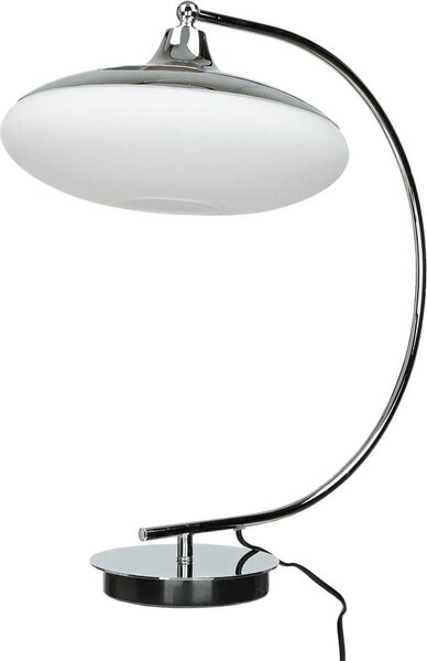 Lampada da tavolo bianco cromo E27 45 cm lampada da tavolo in vetro