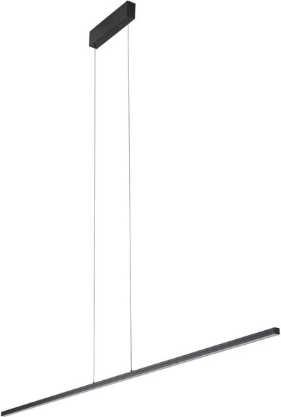 Lampada a sospensione Alluminio Metallo LED H: max. 160 cm Nero allungato luce bianca neutra 4000 K 1700 lm Moderno