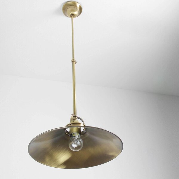 Plafoniera in bronzo in vero ottone fatta a mano regolabile in altezza lampada industriale vintage di soggiorno