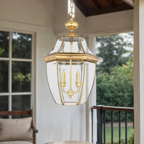 Lampada da esterno in ottone massiccio E14 Ø 27,9 cm vintage cortile patio luce a sospensione per esterno