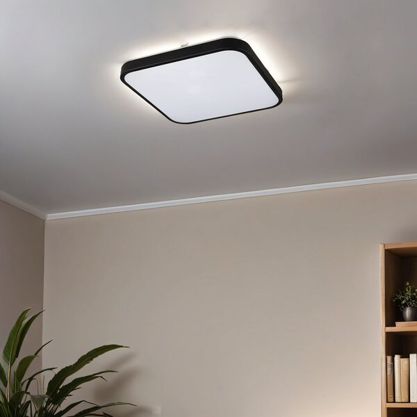 Plafoniera LED LUKE nero moderno 4000K 1500lm angolare piatto corridoio soggiorno lampada a soffitto