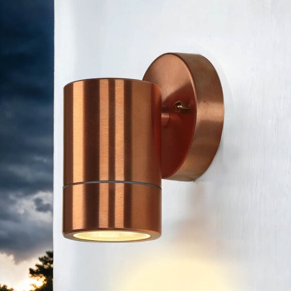 Applique in acciaio inox in rame in ottone IP54 GU10 faretto da esterno down spot casa terrazza balcone