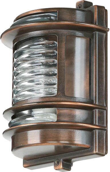 Applique da esterno GRACIA in ottone vetro E27 H: 22 cm IP64 antiruggine in rame antico lampada da esterno