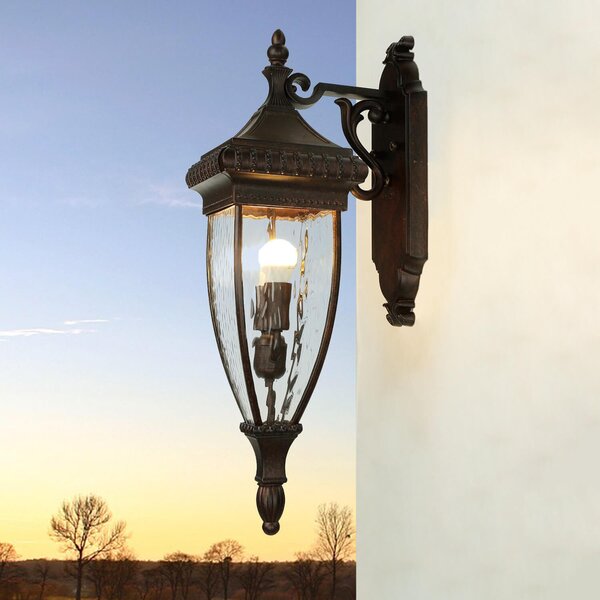 Lampada da esterno a parete in bronzo IP44 E14 vetro metallo lampada da parete vintage da esterno cortile terrazzo