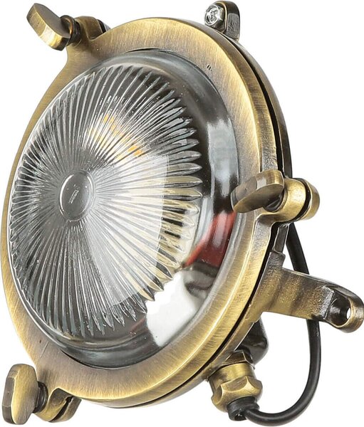 Lampada da parete in vero ottone con vetro scanalato IP44 G9 luce da esterno lampada da parete giardino casa balcone