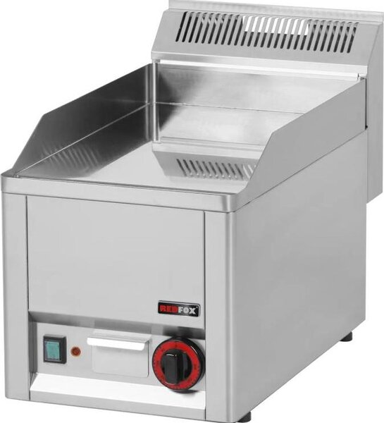 Piastra per grill elettrico KBS con 1 zona di riscaldamento e superficie di cottura liscia cromata, dimensioni 330x600x290 mm