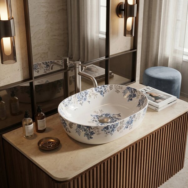 Lavabo da appoggio Rea Veronica Shiny