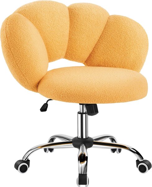 Sedia da ufficio ergonomica - Sedia da lavoro confortevole - Ideale per l'ufficio domestico - Schienale a forma di nuvola - Portata fino a 136 kg - Gialla
