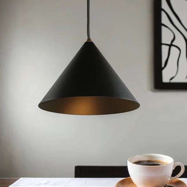 Luce a sospensione in metallo GU10 rotonda D: 20,5 cm H: max. 130 cm Nero Luce a sospensione dal design retrò