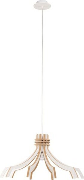 Lampada a sospensione vintage GRAPE legno bianco Ø60cm rotonda E27 design luce a sospensione soggiorno sala da pranzo