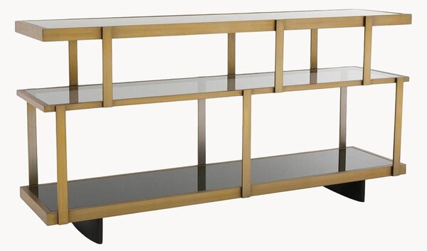 Credenza in metallo con ripiani in vetro Nesto