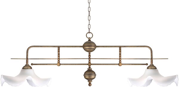 Lampada a sospensione in bronzo bianco E27 in vetro ottone Art Nouveau