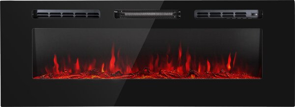 Klarstein Camino Elettrico, Caminetto Elettrico 1800 W, Camino Finto a Riscaldamento Elettrico a Basso Consumo, Fuoco Finto LED, Spazio per Legna, Termocamino con Telecomando, Termostato e Timer