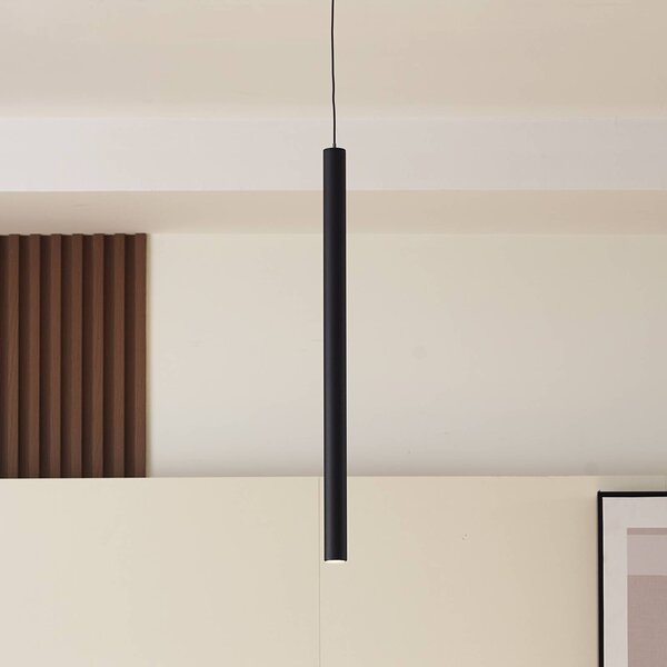 Lindby Lampada a sospensione LED Lumaro, nera, 55 cm, 48 V, dimmerabile