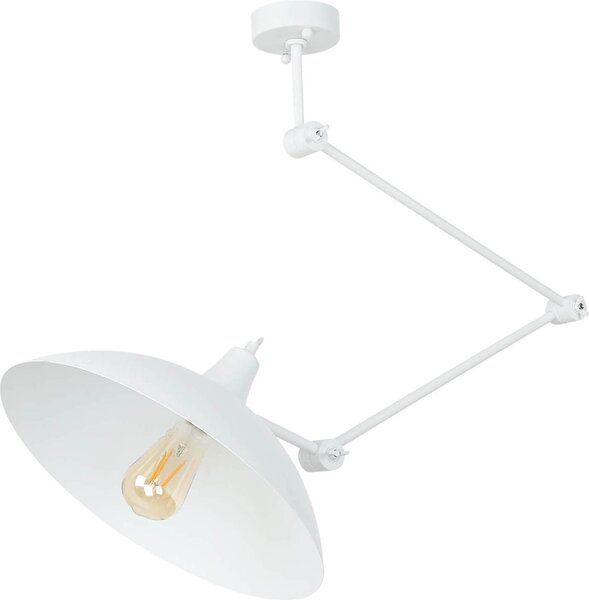 Lampada da soffitto bianca in metallo retrò da salotto regolabile in altezza flessibile da salotto luce da soffitto