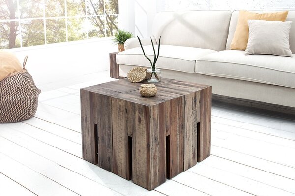 Tavolino driftwood 30 x 45 x 30 cm unico blocco di legno tavolino sgabello scaffale