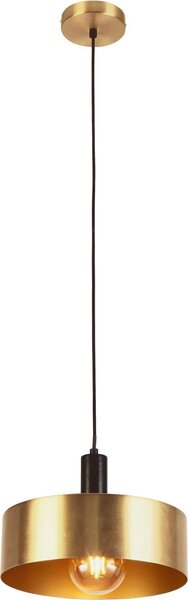 Lampada a sospensione in metallo E27 rotonda D: 30 cm H: max. 140 cm in nero oro moderno