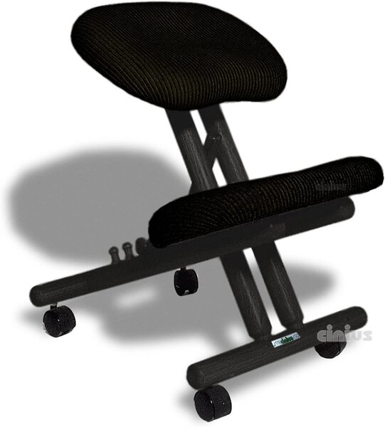 Sedia ergonomica - Sedia da lavoro - Supporto per la seduta - Seduta confortevole - Struttura in legno - Taglia unica - Colore nero