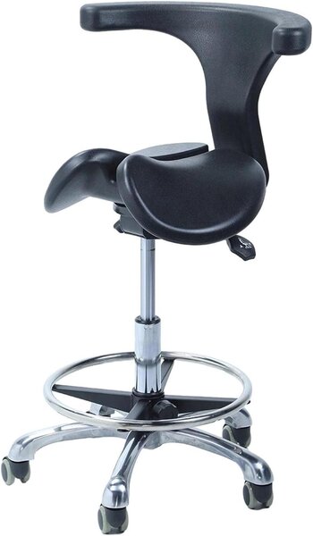 Sedia ergonomica con schienale - Sedia da ufficio - Seduta confortevole - Due opzioni di inclinazione - Altezza regolabile da 60 a 86 cm - Colore: nero