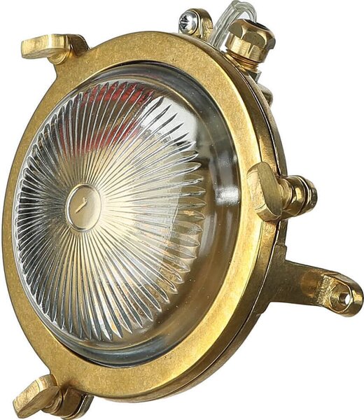 Lampada da parete per esterni IP44 G9 Ø 14 cm in ottone massiccio casa marittima cortile parete esterna