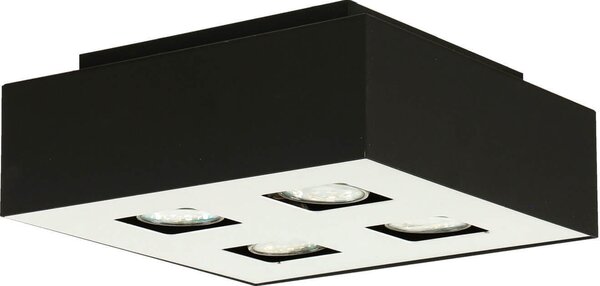 Plafoniera Bauhaus (L24cm, L24cm, 4 luci, Bauhaus, in nero, bianco) Luce interna Lampada per corridoio Lampada da soffitto