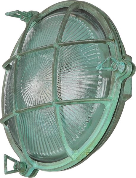 Applique da esterno E27 verde Ø 21 cm in vetro ottone Applique da esterno cortile