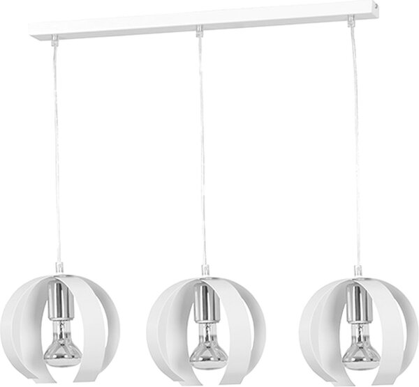 Lampada a sospensione bianca a 3 luci lunga 66 cm Design moderno E27 DANI Tavolo da pranzo Lampada da soggiorno a sospensione