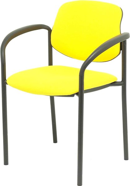Sedia da ufficio imbottita - Sedia da lavoro confortevole - Ideale per il lavoro da casa - Solido supporto lombare - Altezza 82 cm - Gialla