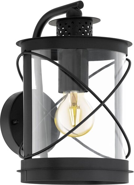 Lampada da parete marittima nautica nera chiara a forma di lanterna E27 luce da esterno luce di nave luce da giardino lanterna a candela lampada da parete