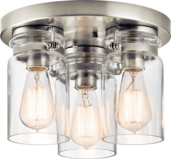 Plafoniera E27 vetro metallo lampada da soffitto industriale
