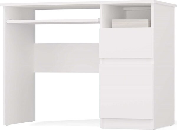 Scrivania, colore bianco, dimensioni 98,5 x 75,5 x 51 cm