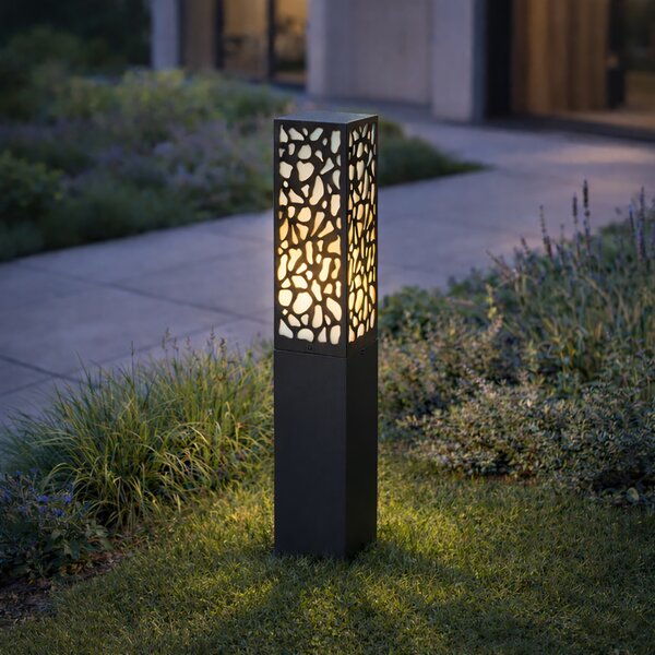 Paletto da giardino moderno nero 60 cm IP44 - Nicole