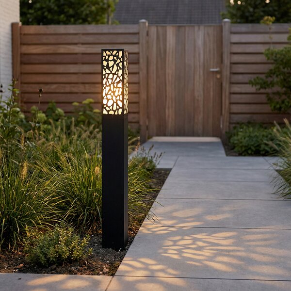 Paletto da giardino moderno nero 90 cm IP44 - Nicole