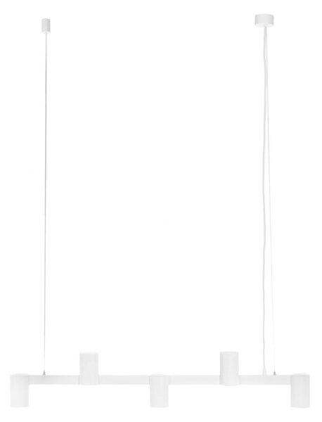 Lampada a sospensione Arcchio Brinja, bianca, lunghezza 90 cm, 5 luci, GU10