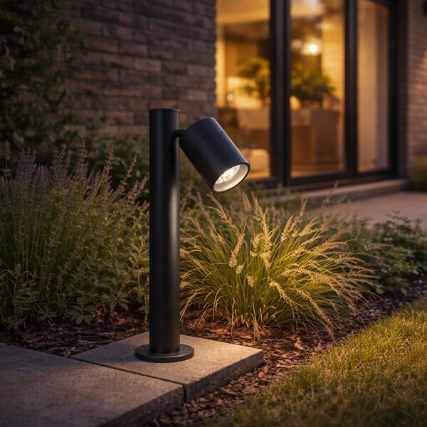 Lampada da esterno nera 45 cm AR70 orientabile IP44 - Solo