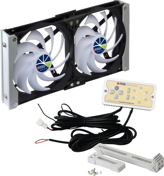 Titan TTC-SC20(B/)V2+ Frigorifero a doppia ventola 120x25mm IP55 Timer Raddrizzatore